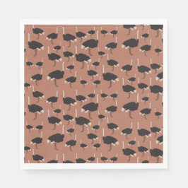 Servilleta De Papel Patrón de Ilustracion de aves de avestruz