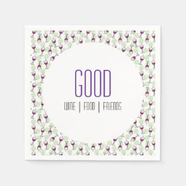 Servilleta De Papel Patrón de Ilustracion de cristal de vino rojo capr