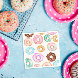 Servilleta De Papel Patrón de ilustracion dulce de donuts de desierto 