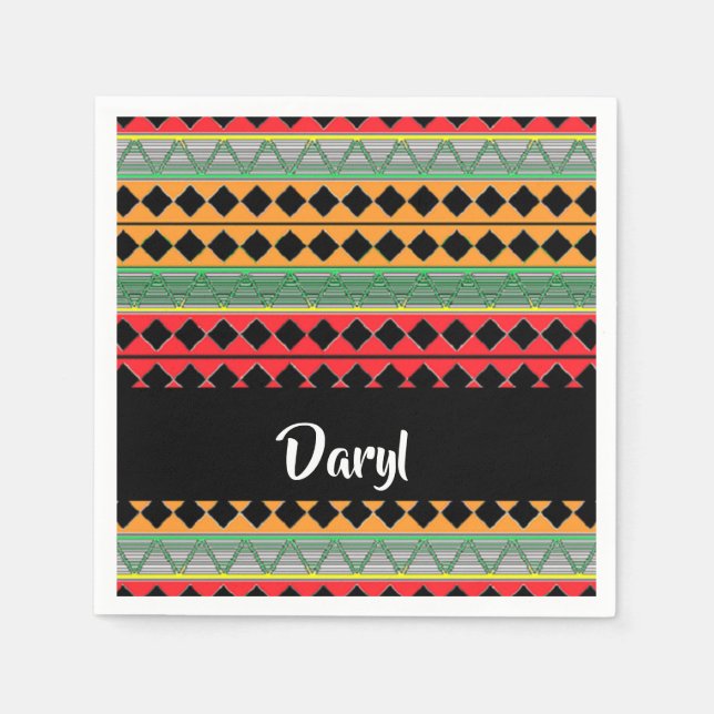 Servilleta De Papel Patrón de impresión africano (Anverso)