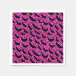 Servilleta De Papel Patrón de impresión de animales de Purpurina negro