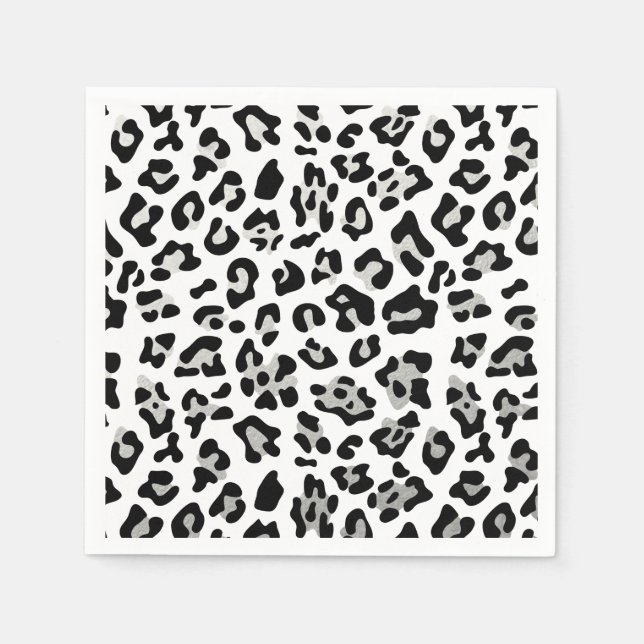 Servilleta De Papel Patrón de impresión de leopardo negro en Relieve m (Anverso)