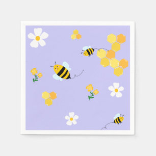 Servilleta De Papel Patrón de jardín de abejas lindas y panal de miel