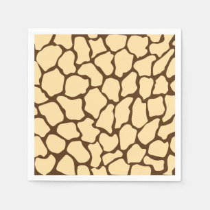 Servilleta De Papel Patrón de jirafa marrón – Estampado minimalista de