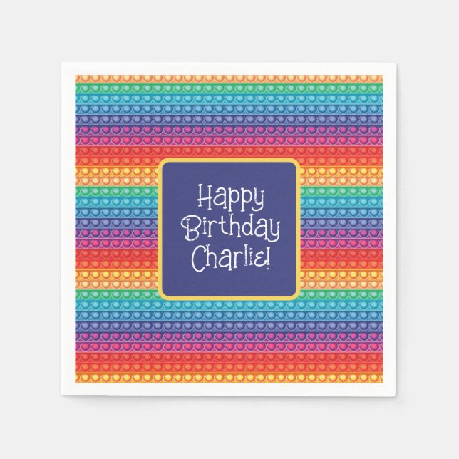 Servilleta De Papel Patrón de juguete de arcoiris pop it para fidget p (Anverso)