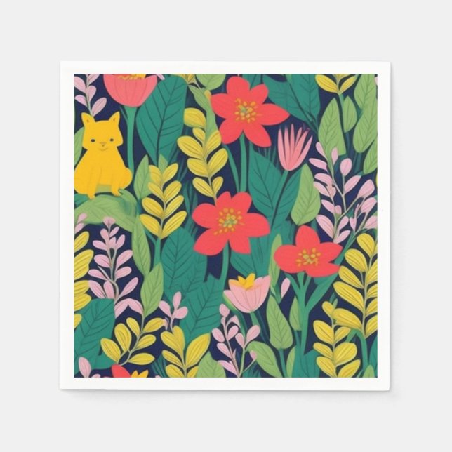 Servilleta De Papel Patrón de jungla (Anverso)