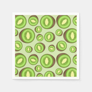 Servilleta De Papel Patrón de kiwi verde y marrón