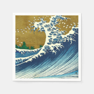 Servilleta De Papel Patrón de la Gran Ola de Hokusai: Arte Ukiyo-e Jap