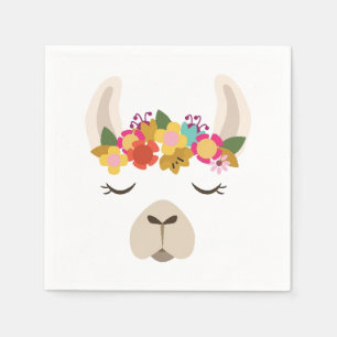 Servilleta De Papel Patrón de las flores y la alpaca