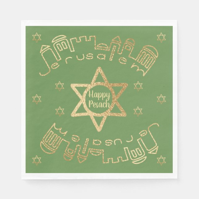 Servilleta De Papel Patrón de las servilletas estándar "Gold Jerusalem (Anverso)