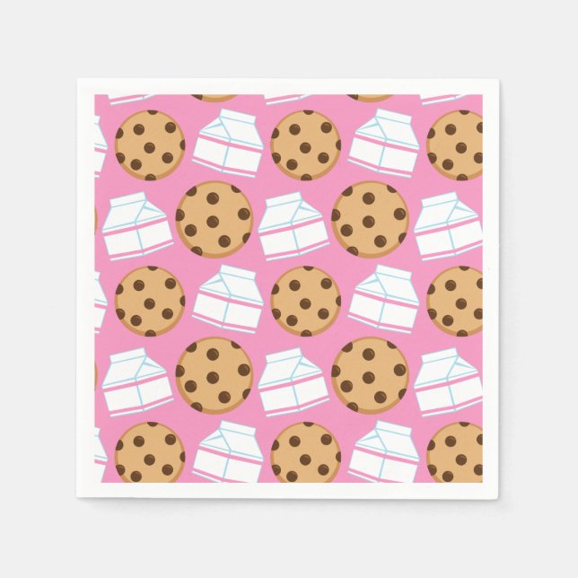 Servilleta De Papel Patrón de leche y cookies (Anverso)