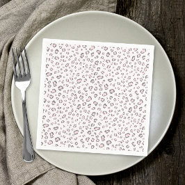 Servilleta De Papel Patrón de leopardo gris rosado