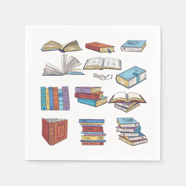 Servilleta De Papel Patrón de libro (Anverso)