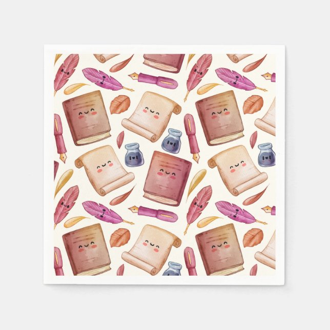 Servilleta De Papel Patrón de libro (Anverso)