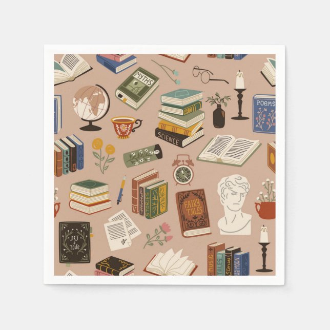 Servilleta De Papel Patrón de libro (Anverso)