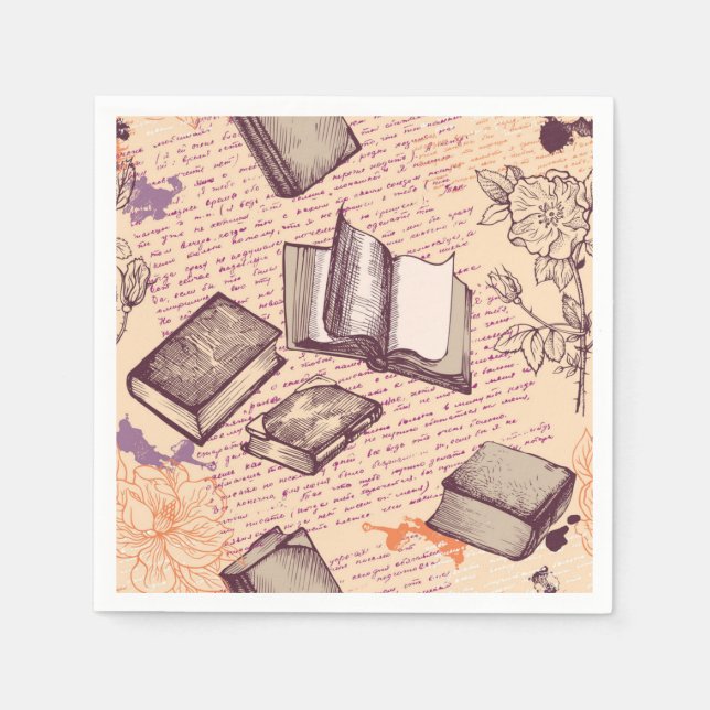 Servilleta De Papel Patrón de libro (Anverso)