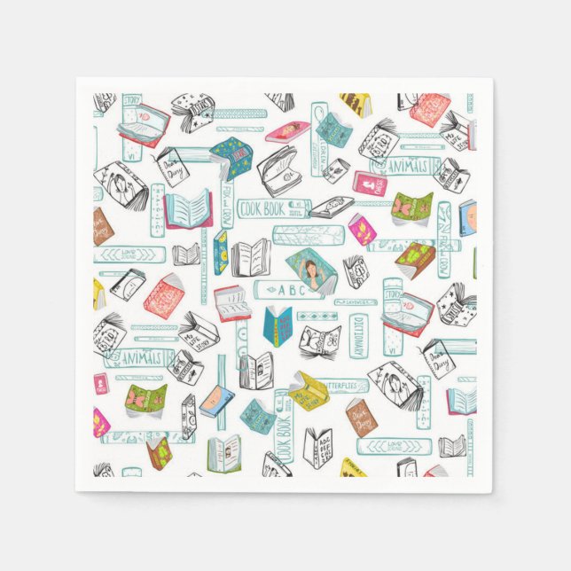 Servilleta De Papel Patrón de libro (Anverso)