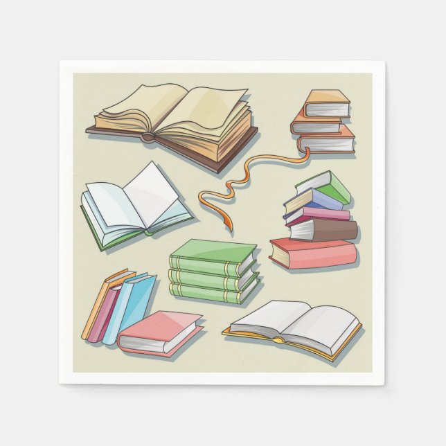 Servilleta De Papel Patrón de libro (Anverso)