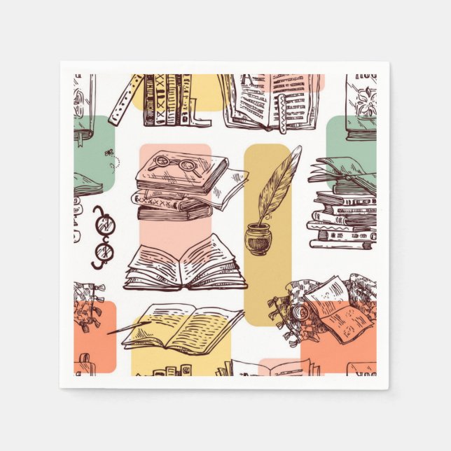 Servilleta De Papel Patrón de libro (Anverso)