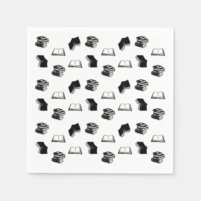 Servilleta De Papel Patrón de libros bibliofilia moderna (Anverso)