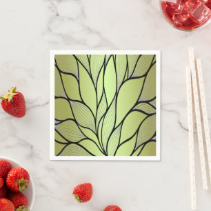 Servilleta De Papel Patrón de licencia creativa verde oliva