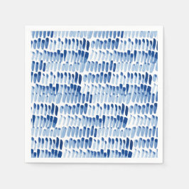 Servilleta De Papel Patrón de líneas cortas de color azul shibori