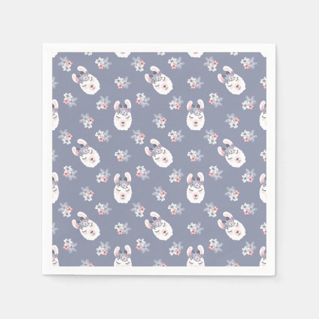 Servilleta De Papel Patrón de Llamas y Flores (Anverso)