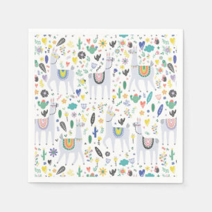 Servilleta De Papel Patrón de los Doodle Alpaca