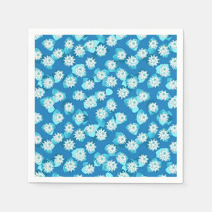 Servilleta De Papel Patrón de los maníes, turquesa, azul y blanco