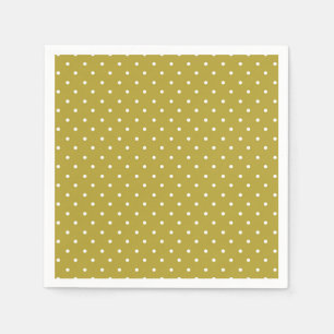 Servilleta De Papel Patrón de lunares blancos en mostaza amarillo