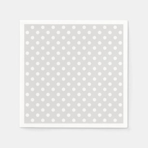 Servilleta De Papel Patrón de Lunares Blancos Gris Claro