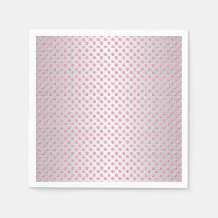 Servilleta De Papel Patrón de lunares rosa y blanco plateado