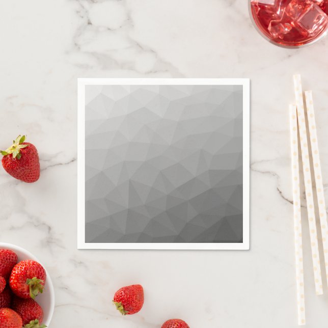 Servilleta De Papel Patrón de malla geométrica de gradiente gris (In situ)