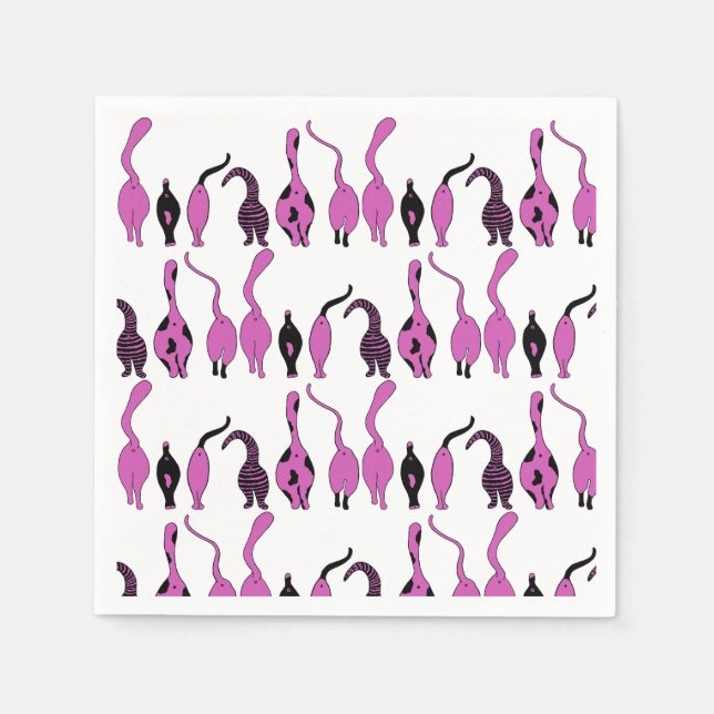 Servilleta De Papel Patrón de manchas púrpuras de gato (Anverso)