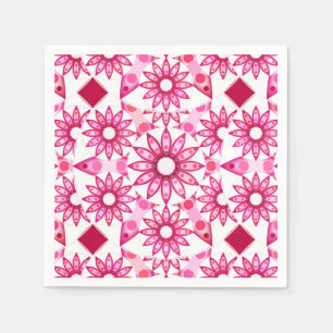Servilleta De Papel Patrón de Mandala en tonos rosas, marrones