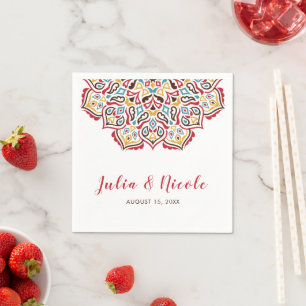 Servilleta De Papel Patrón de mandala geométrico clásico para boda