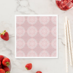 Servilleta De Papel Patrón de mandala indio espiritual rosa