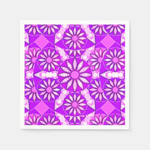 Servilleta De Papel Patrón de Mandala, violeta, orquídea y rosa