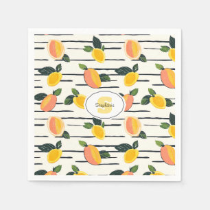 Servilleta De Papel Patrón de mango de color de agua con hojas verdes