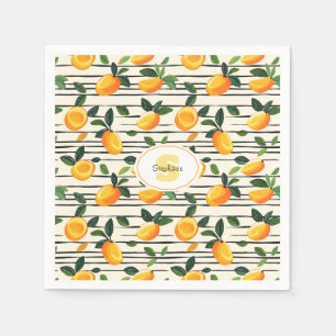 Servilleta De Papel Patrón de mango de color de agua con hojas verdes