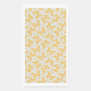 Servilleta De Papel Patrón de mariposa amarilla sobre fondo gris