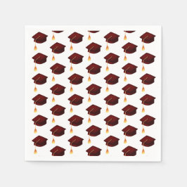 Servilleta De Papel Patrón de mástil de graduación simple de marrón