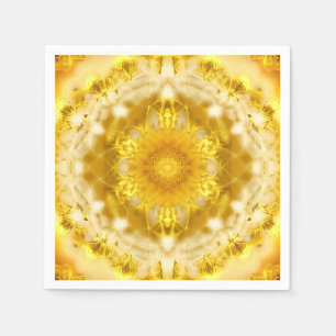 Servilleta De Papel Patrón de medallón en patrón de batik amarillo mos