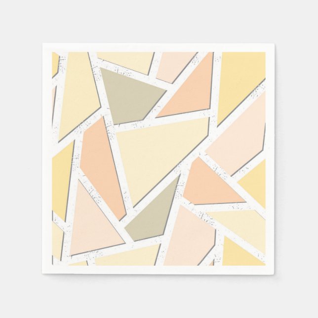 Servilleta De Papel Patrón de mosaico amarillo limón (Anverso)