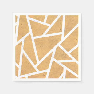 Servilleta De Papel Patrón de mosaico amarillo y blanco