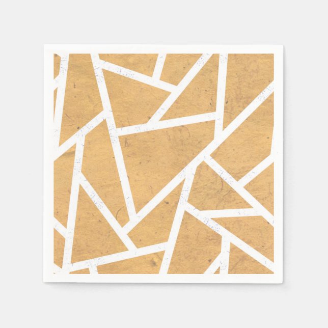Servilleta De Papel Patrón de mosaico amarillo y blanco (Anverso)
