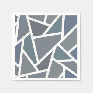Servilleta De Papel Patrón de mosaico azul-gris