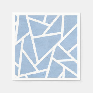 Servilleta De Papel Patrón de mosaico azul pálido y blanco