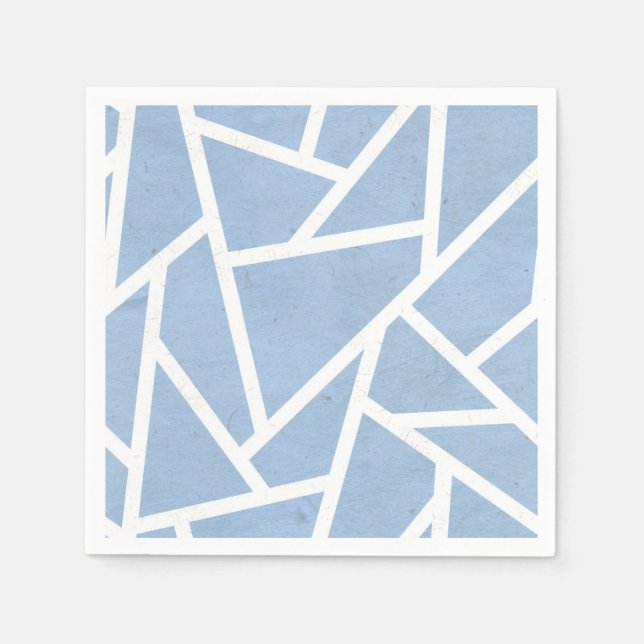Servilleta De Papel Patrón de mosaico azul pálido y blanco (Anverso)