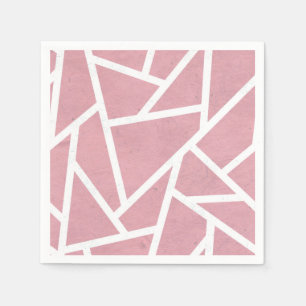 Servilleta De Papel Patrón de mosaico de coral y blanco